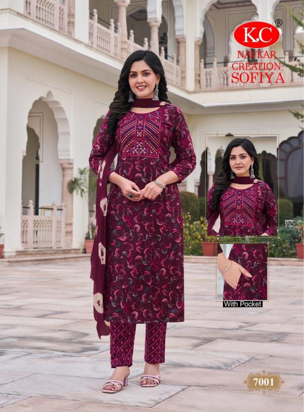 Kc Sofiya Vol 7 Capsule Printed Kurti bottom With Dupatta Collection